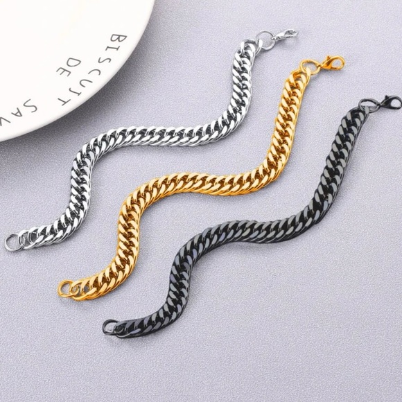 Men Stainless Steel Link Bracelet - Picture 3 of 4